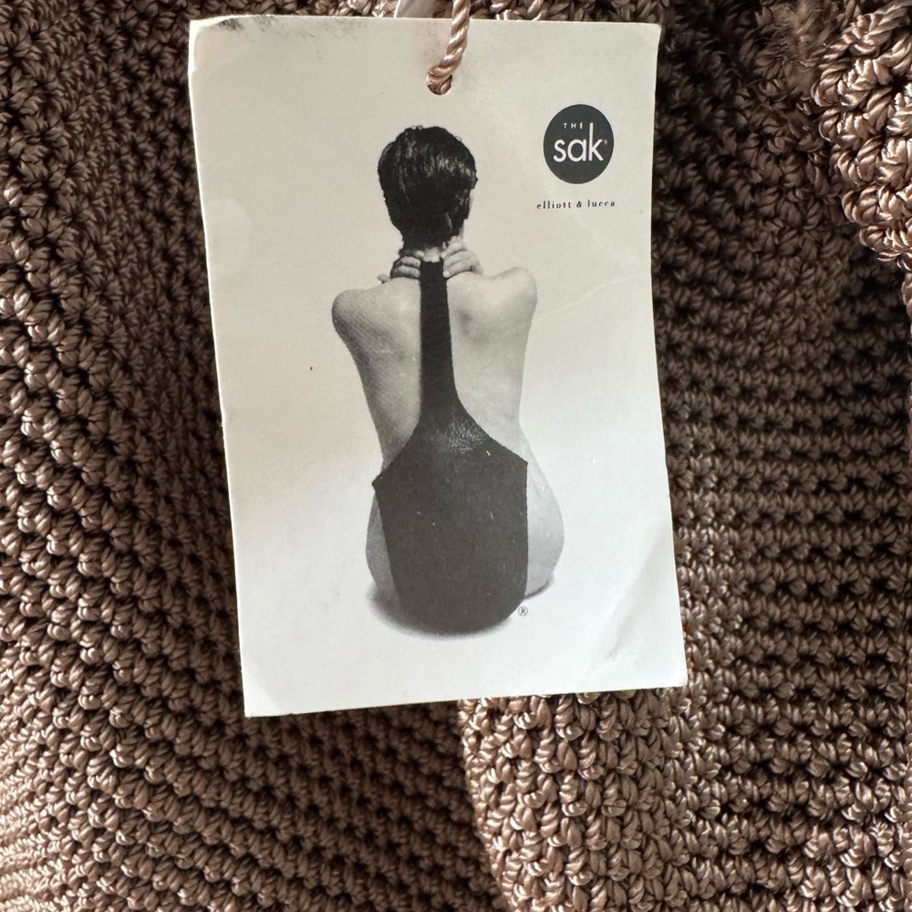 The Sak Hand-Crochet Brown Large Drawstring Backpack - Picture 3 of 4